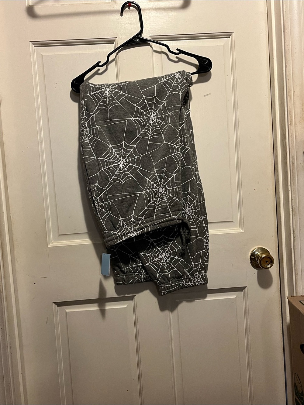 Gray Spiderweb Print Track Pants - Women's Cozy Joggers